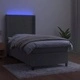 Боксспринг легло с матрак и LED, светлосиво, 80x200 см, кадифе