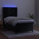 Боксспринг легло с матрак и LED, черно, 80x200 см, кадифе