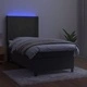 Боксспринг легло с матрак и LED, тъмносиво, 90x200 см, кадифе