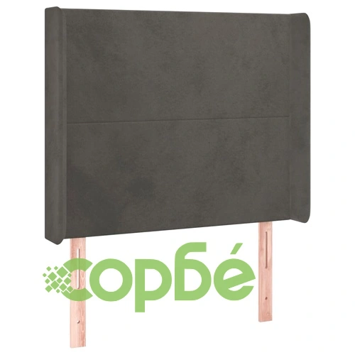Боксспринг легло с матрак и LED, тъмносиво, 90x200 см, кадифе ➤ топ цена ➤ sorbe.bg