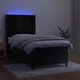Боксспринг легло с матрак и LED, черно, 100x200 см, кадифе