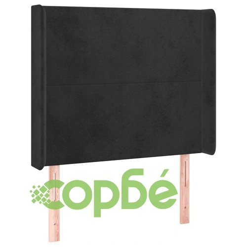 Боксспринг легло с матрак и LED, черно, 100x200 см, кадифе ➤ топ цена ➤ sorbe.bg