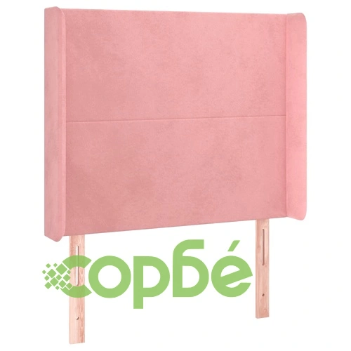 Боксспринг легло с матрак и LED, розово, 100x200 см, кадифе ➤ топ цена ➤ sorbe.bg