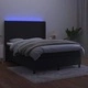 Боксспринг легло с матрак и LED, черно, 140x190 см, кадифе