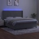 Боксспринг легло с матрак и LED, светлосиво, 160x200 см, кадифе
