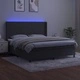 Боксспринг легло с матрак и LED, тъмносиво, 160x200 см, кадифе