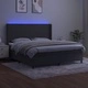 Боксспринг легло с матрак и LED, тъмносиво, 180x200 см, кадифе