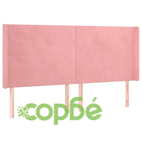 Боксспринг легло с матрак и LED, розово, 180x200 см, кадифе ➤ топ цена ➤ sorbe.bg