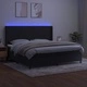 Боксспринг легло с матрак и LED, черно, 200x200 см, кадифе