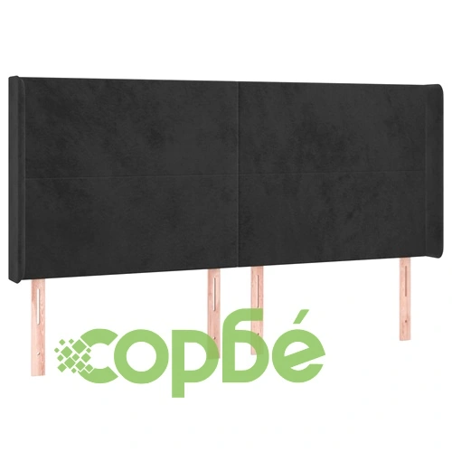 Боксспринг легло с матрак и LED, черно, 200x200 см, кадифе ➤ топ цена ➤ sorbe.bg