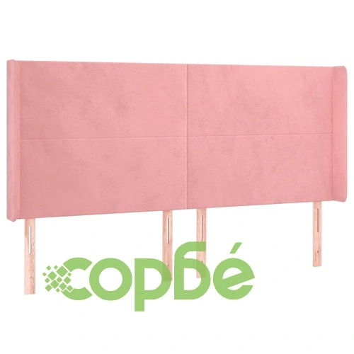 Боксспринг легло с матрак и LED, розово, 200x200 см, кадифе ➤ топ цена ➤ sorbe.bg