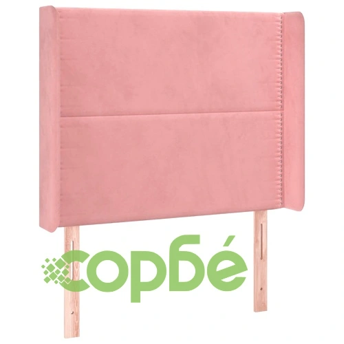 Боксспринг легло с матрак и LED, розово, 80x200 см, кадифе ➤ топ цена ➤ sorbe.bg