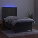 Боксспринг легло с матрак и LED, тъмносиво, 100x200 см, кадифе