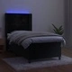 Боксспринг легло с матрак и LED, черно, 100x200 см, кадифе
