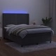 Боксспринг легло с матрак и LED, тъмносиво, 140x190 см, кадифе