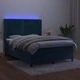 Боксспринг легло с матрак и LED, тъмносиньо, 140x200 см, кадифе