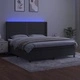 Боксспринг легло с матрак и LED, тъмносиво, 180x200 см, кадифе