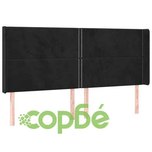 Боксспринг легло с матрак и LED, черно, 200x200 см, кадифе ➤ топ цена ➤ sorbe.bg