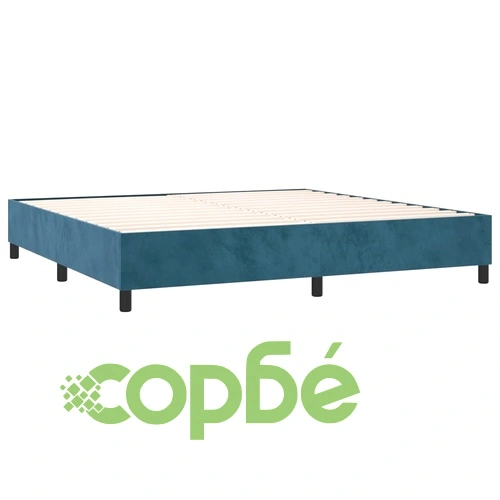 Боксспринг легло с матрак и LED, тъмносиньо, 200x200 см, кадифе ➤ топ цена ➤ sorbe.bg