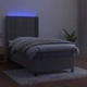 Боксспринг легло с матрак и LED, светлосиво, 80x200 см, кадифе