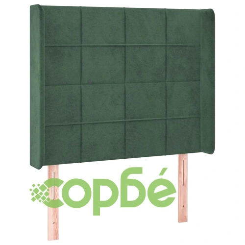 Боксспринг легло с матрак и LED, тъмнозелено, 80x200 см, кадифе ➤ топ цена ➤ sorbe.bg