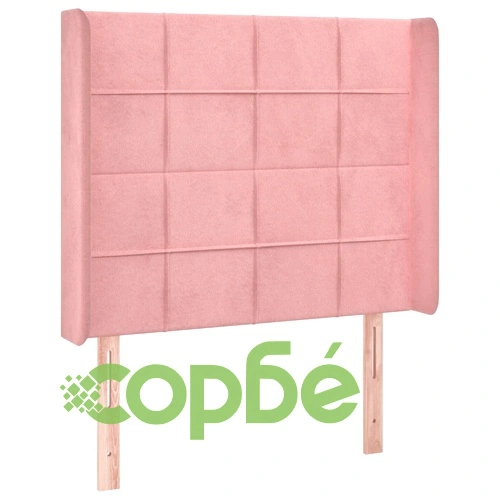 Боксспринг легло с матрак и LED, розово, 80x200 см, кадифе ➤ топ цена ➤ sorbe.bg