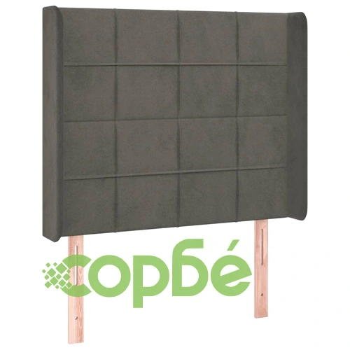 Боксспринг легло с матрак и LED, тъмносиво, 90x190 см, кадифе ➤ топ цена ➤ sorbe.bg
