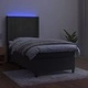 Боксспринг легло с матрак и LED, тъмносиво, 90x200 см, кадифе