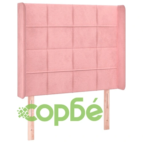 Боксспринг легло с матрак и LED, розово, 90x200 см, кадифе ➤ топ цена ➤ sorbe.bg