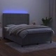 Боксспринг легло с матрак и LED, светлосиво, 140x200 см, кадифе