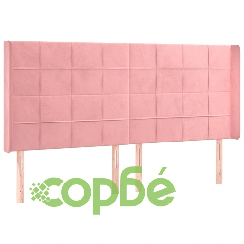 Боксспринг легло с матрак и LED, розово, 160x200 см, кадифе ➤ топ цена ➤ sorbe.bg