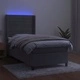 Боксспринг легло с матрак и LED, светлосиво, 80x200 см, кадифе