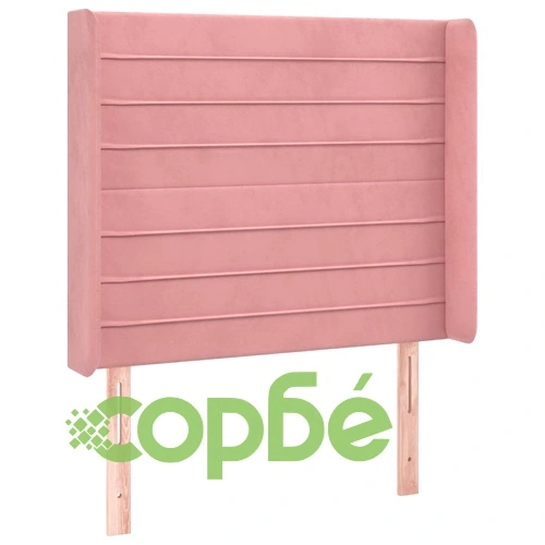 Боксспринг легло с матрак и LED, розово, 80x200 см, кадифе ➤ топ цена ➤ sorbe.bg