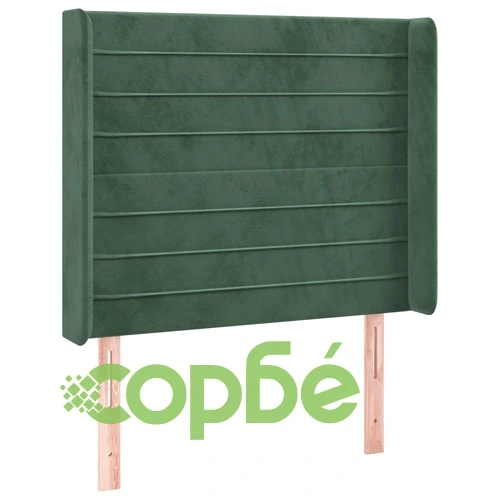 Боксспринг легло с матрак и LED, тъмнозелено, 90x190 см, кадифе ➤ топ цена ➤ sorbe.bg