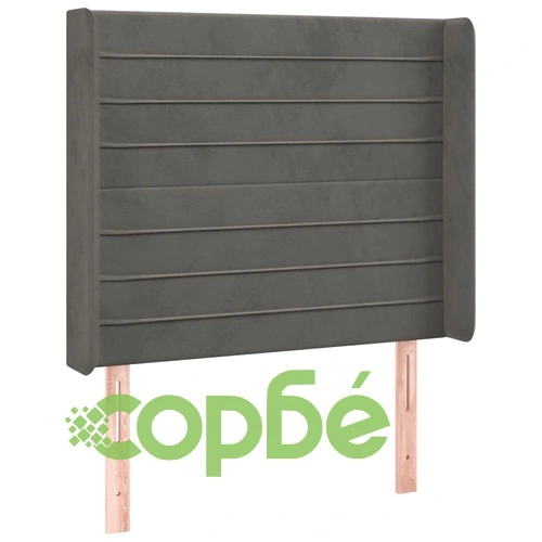 Боксспринг легло с матрак и LED, тъмносиво, 100x200 см, кадифе ➤ топ цена ➤ sorbe.bg