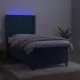 Боксспринг легло с матрак и LED, тъмносиньо, 100x200 см, кадифе