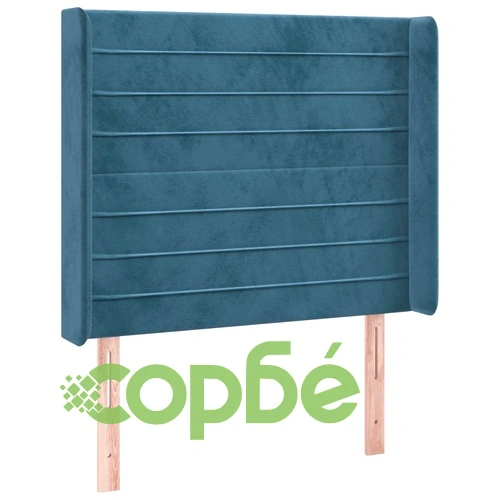 Боксспринг легло с матрак и LED, тъмносиньо, 100x200 см, кадифе ➤ топ цена ➤ sorbe.bg
