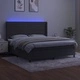 Боксспринг легло с матрак и LED, тъмносиво, 180x200 см, кадифе