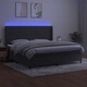 Боксспринг легло с матрак и LED, тъмносиво, 200x200 см, кадифе