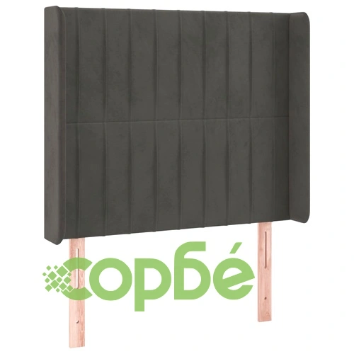 Боксспринг легло с матрак и LED, тъмносиво, 80x200 см, кадифе ➤ топ цена ➤ sorbe.bg