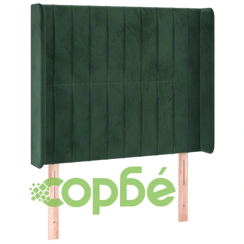 Боксспринг легло с матрак и LED, тъмнозелено, 90x200 см, кадифе ➤ топ цена ➤ sorbe.bg