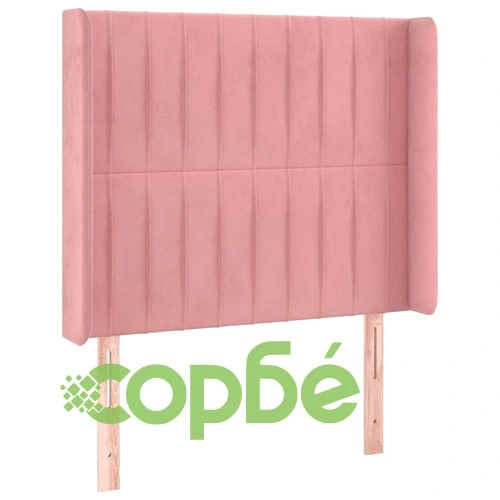 Боксспринг легло с матрак и LED, розово, 90x200 см, кадифе ➤ топ цена ➤ sorbe.bg