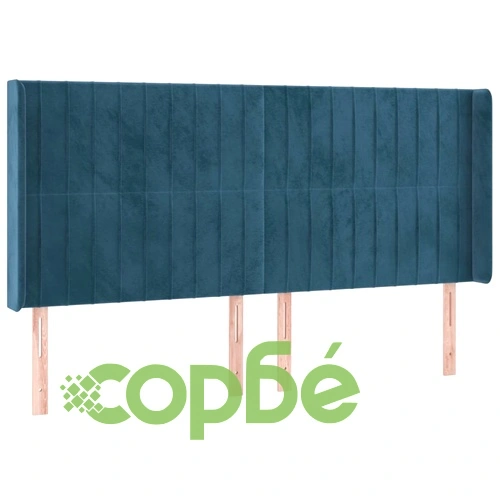 Боксспринг легло с матрак и LED, тъмносиньо, 160x200 см, кадифе ➤ топ цена ➤ sorbe.bg
