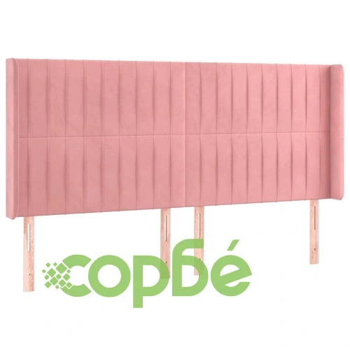 Боксспринг легло с матрак и LED, розово, 160x200 см, кадифе ➤ топ цена ➤ sorbe.bg