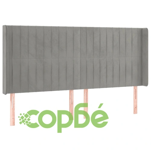 Боксспринг легло с матрак и LED, светлосиво, 180x200 см, кадифе ➤ топ цена ➤ sorbe.bg