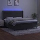 Боксспринг легло с матрак и LED, тъмносиво, 180x200 см, кадифе
