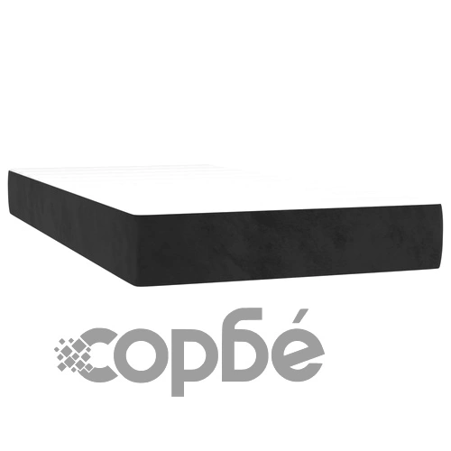 Боксспринг легло с матрак и LED, черно, 80x200 см, кадифе ➤ топ цена ➤ sorbe.bg