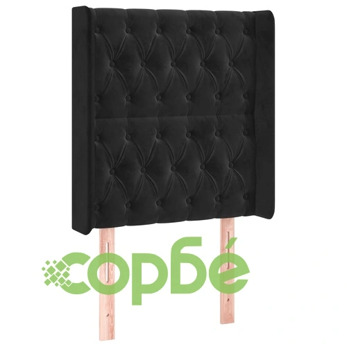 Боксспринг легло с матрак и LED, черно, 80x200 см, кадифе ➤ топ цена ➤ sorbe.bg