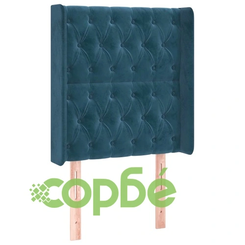Боксспринг легло с матрак и LED, тъмносиньо, 80x200 см, кадифе ➤ топ цена ➤ sorbe.bg
