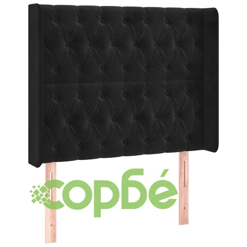 Боксспринг легло с матрак и LED, черно, 90x190 см, кадифе ➤ топ цена ➤ sorbe.bg